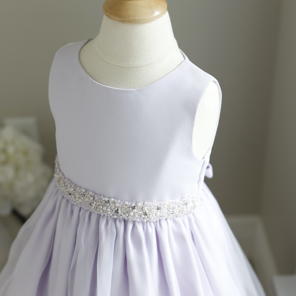 Lilac Lavender Dress Organza Satin Flower Girl Special Occasion Girl's size 3T - Picture 4 of 5